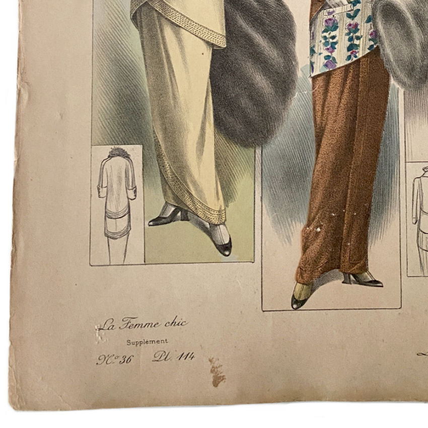 Antique Parisian La Femme Chic Chromolithograph Fashion Print No 36 Pl.114