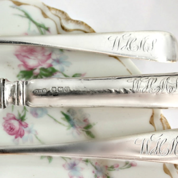 English Sterling Silver Child&#39;s Cased Christening Set