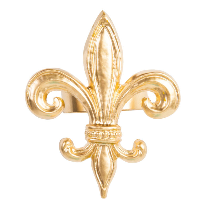 French Fleur de Lis Gold Napkin Rings