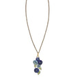 Morning Glory blue necklace in patinated bronze botanical pendant jewelry
