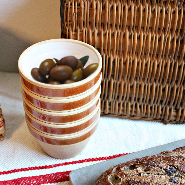 Antique Olive bowls French Pottery