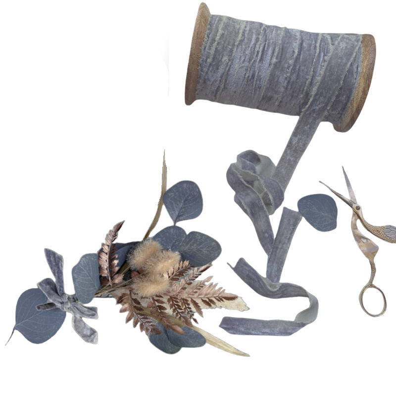 dried flower topper, velvet ribbon set,