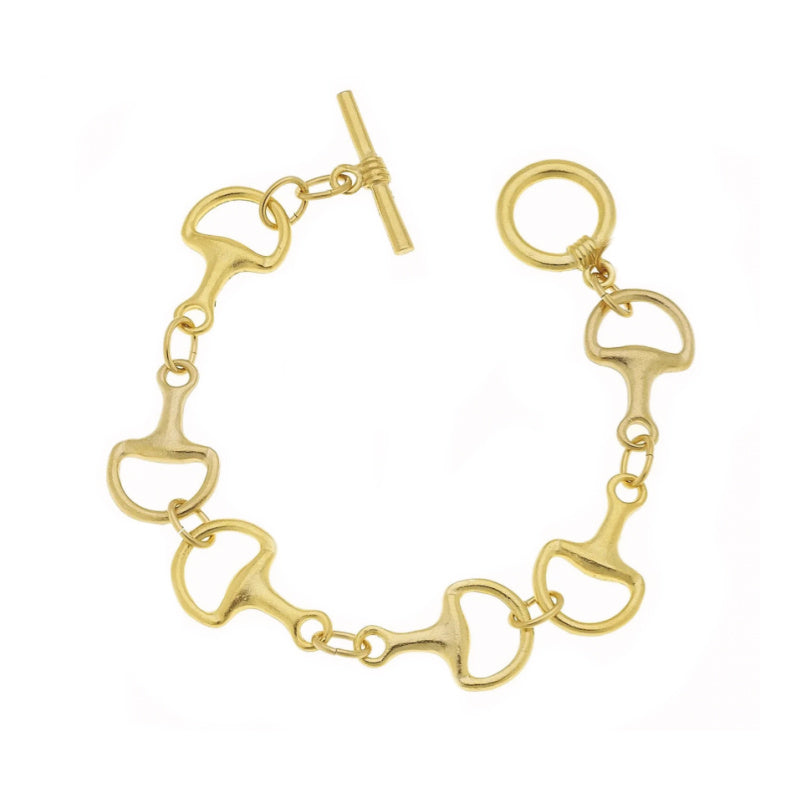 Gold Classic Horse Bit Toggle Bracelet