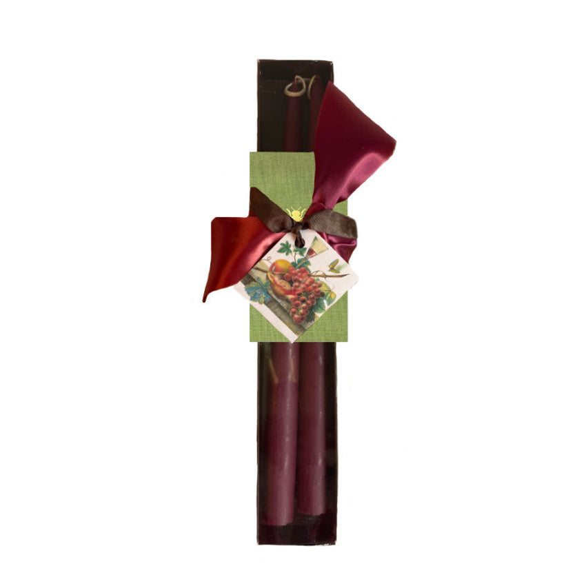 Hostess gift candles set bordeaux tapers