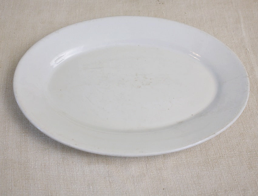 Antique French Country Ironstone Oval Platter