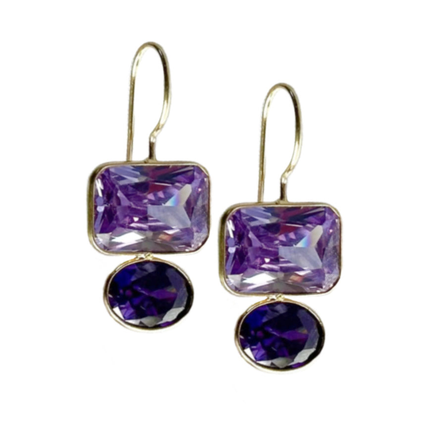 Joie Violet and Purple Gemstone Earrings