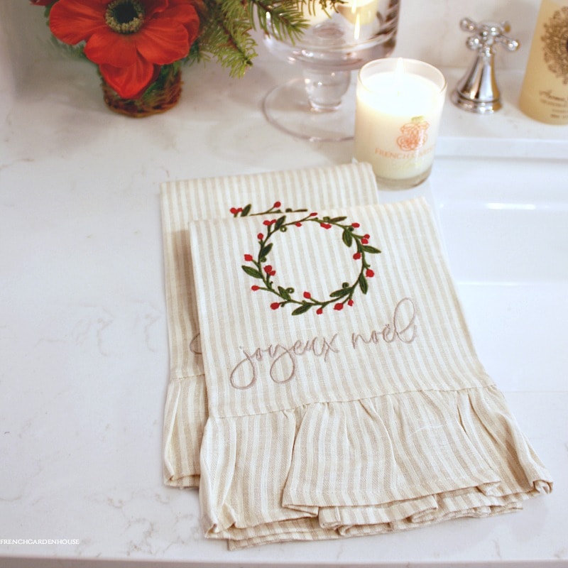 Linen Joyeux Noel Towel