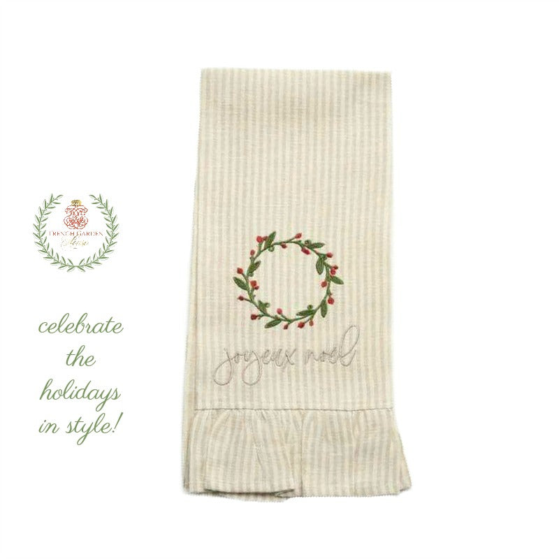 Linen Joyeux Noel Towel