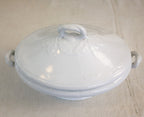 antique ironstone server with leaf design