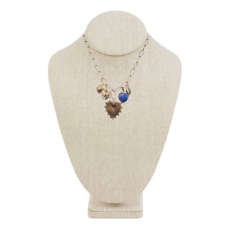 French lapis heart ex voto designer necklace