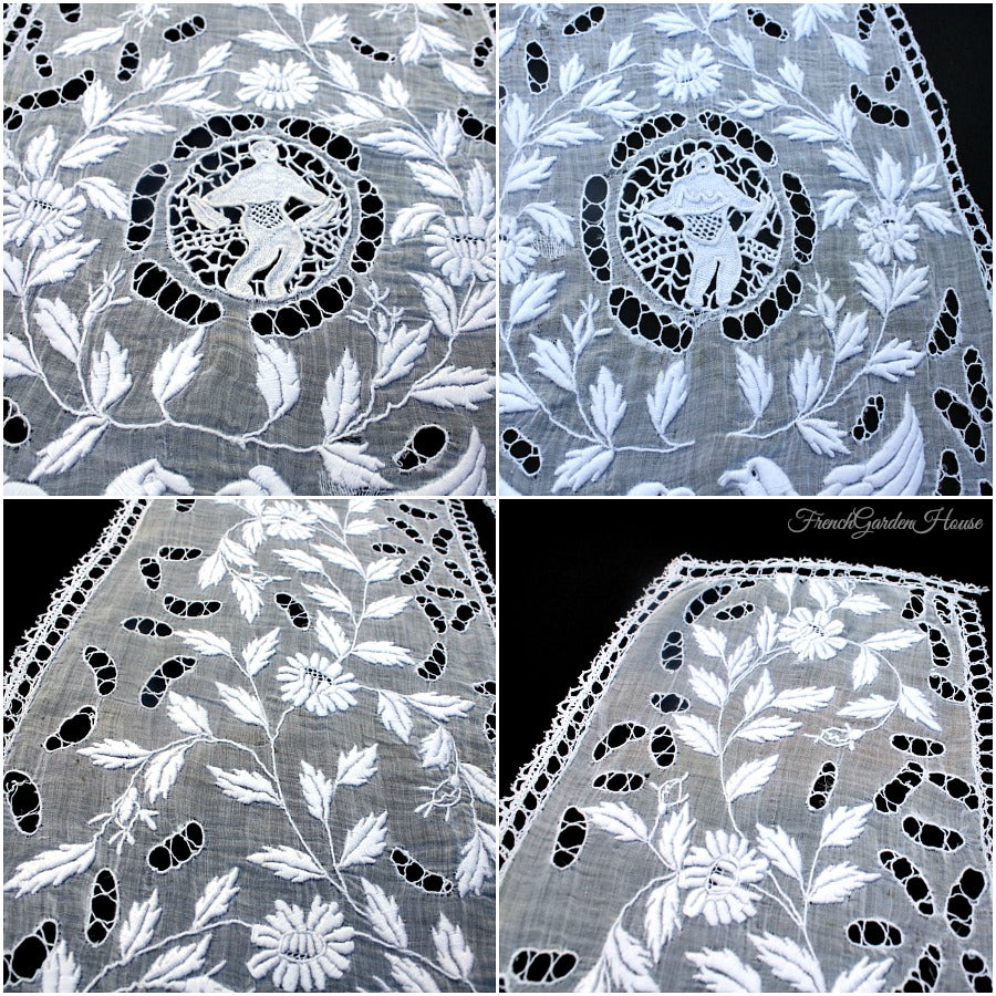 Museum heirloom hand made Ayrshire lace.