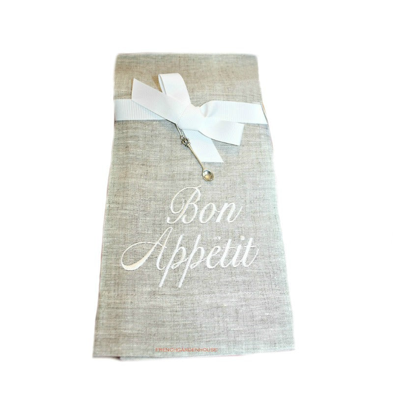 Natural Linen Bon Appetit Hand or Serving Towel