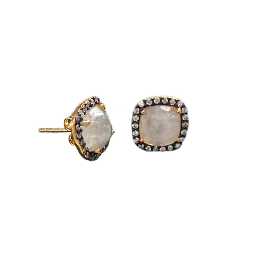 opaline moonstone earrings with diamonds