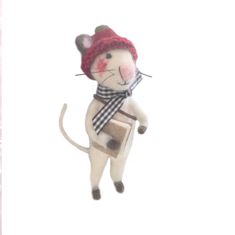 Henri Holiday Felted Mouse Ornament