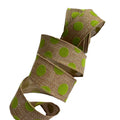 French wired ribbon with velvet flocked dots