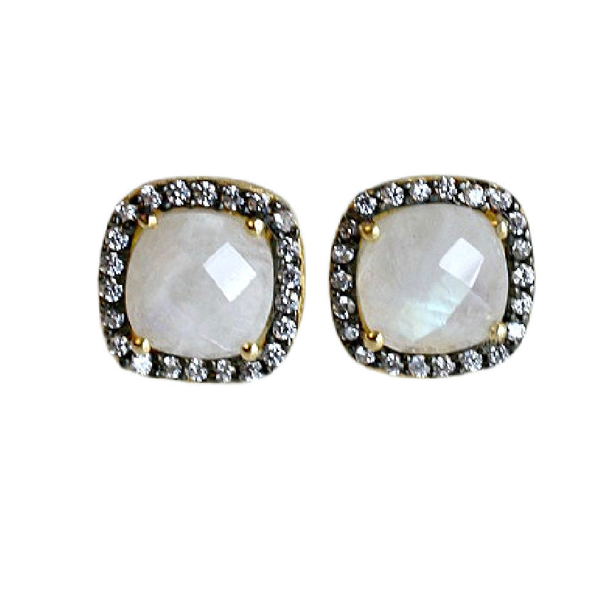 opaline moonstone earrings with diamonds