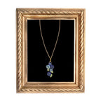 Patinated bronze morning glory necklace botanical jewelry layered style
