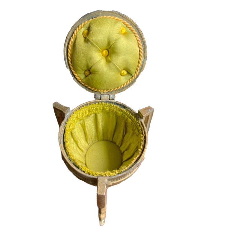 Rare 19th century French Napoleon III régule jewelry casket, numbered and finely detailed with tufted silk interior—an exceptional Grand Tour treasure.