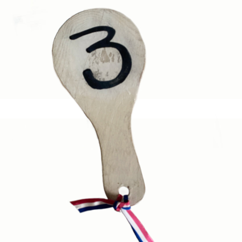 Vintage French Auction Paddle Number 3