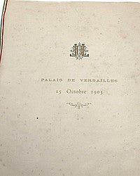 Antique French 1903 Palais de Versailles Menu