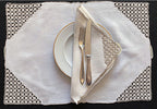 Marghab Madeira hand embroidered linen placemat setting for eight
