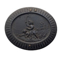 Antique oval Union Case featuring Girls Catching Butterflies motif, Civil War era thermoplastic photo case with interior damage as shown. 19th-century collectible.
