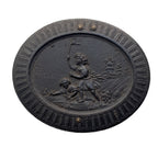 Antique oval Union Case featuring Girls Catching Butterflies motif, Civil War era thermoplastic photo case with interior damage as shown. 19th-century collectible.