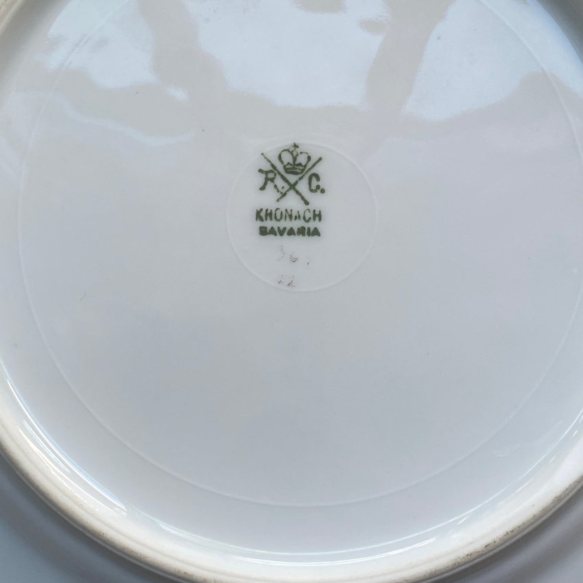 Antique Dresden Style Hand Painted Floral Dessert Plates Set of 4