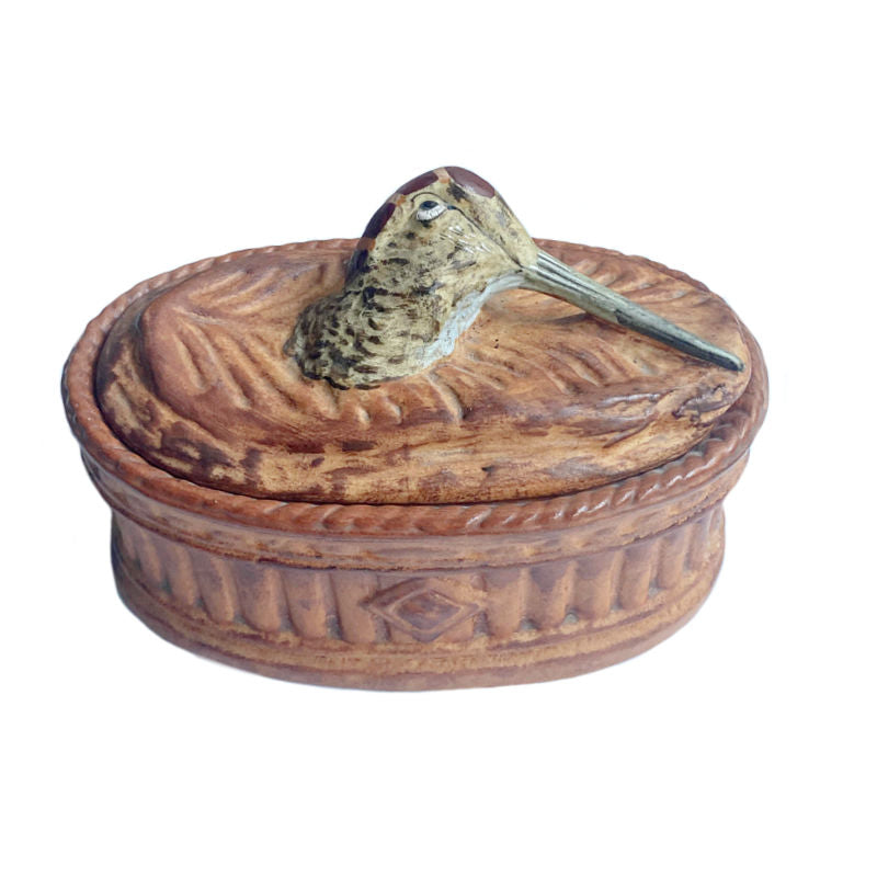 Rare French Trompe L&#39;oeil Porcelain Woodcock Pate Tureen Pillivuyt
