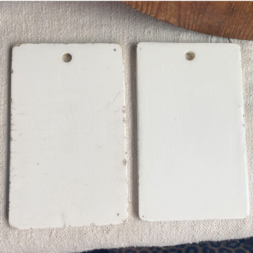 Antique French porcelain cutting board for onions