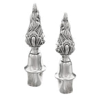 Pair of Silver Plated Flame Finials, Elegant Candelabra Accents