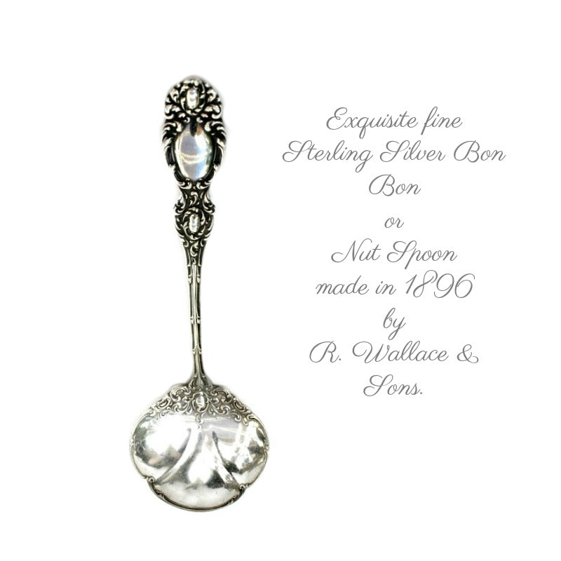 Antique Sterling Silver Bon Bon Nut Spoon