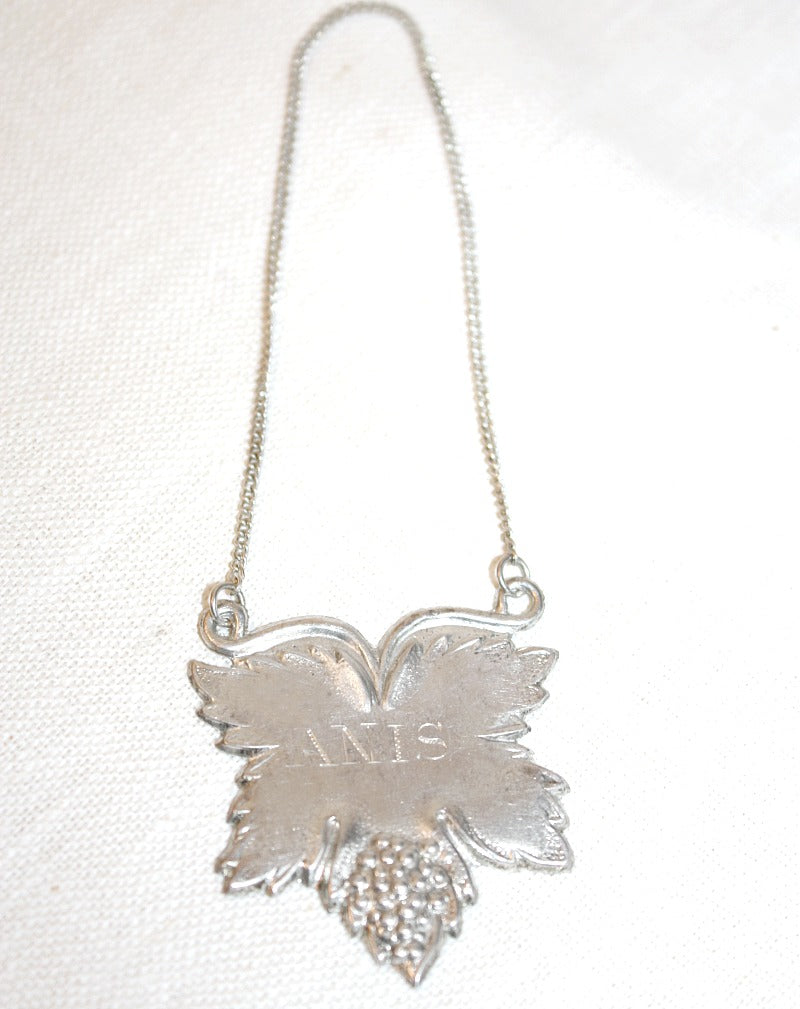 Estate Silver ANIS Liqueur Decanter Label