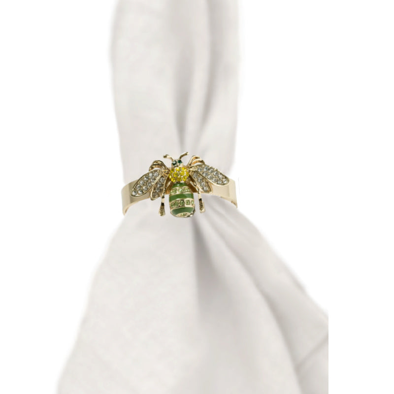 Jeweled Bee Napkin Ring Set of 4