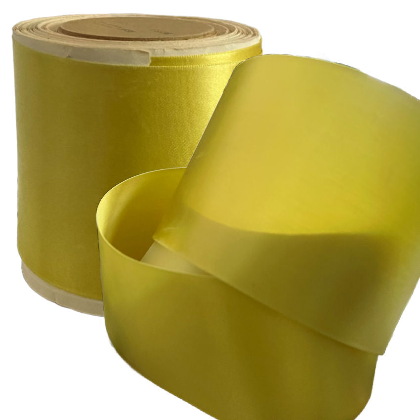 1930&#39;s Vintage French Double Faced Satin Ribbon 3&quot; Yellow