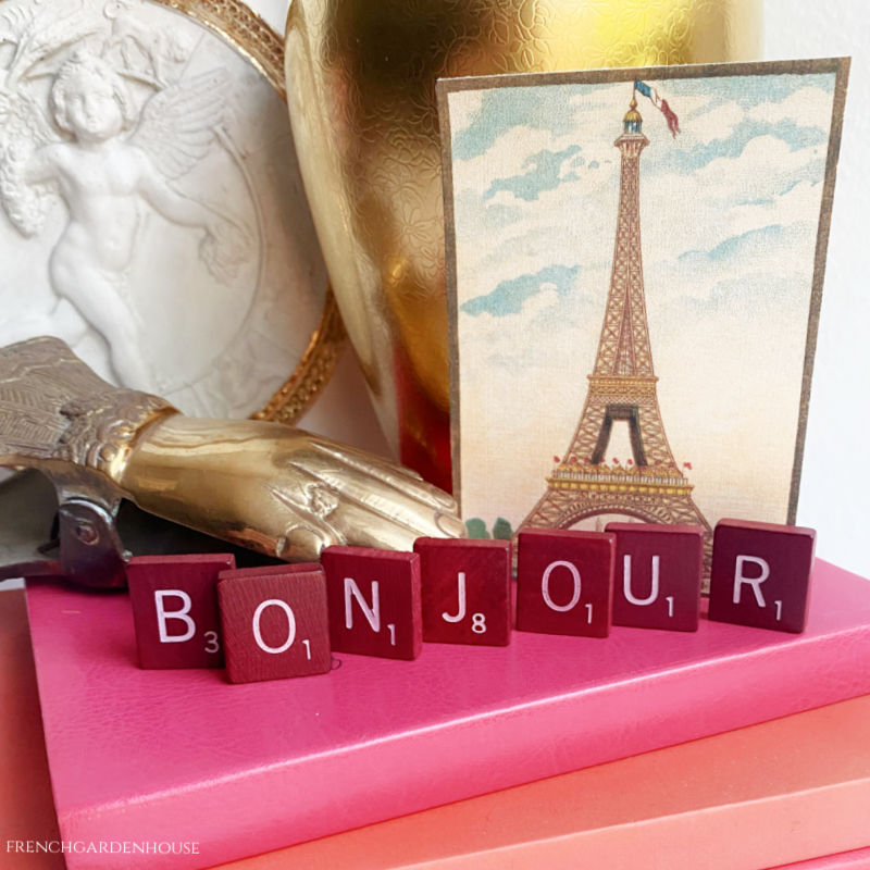 Vintage Game Letters BONJOUR