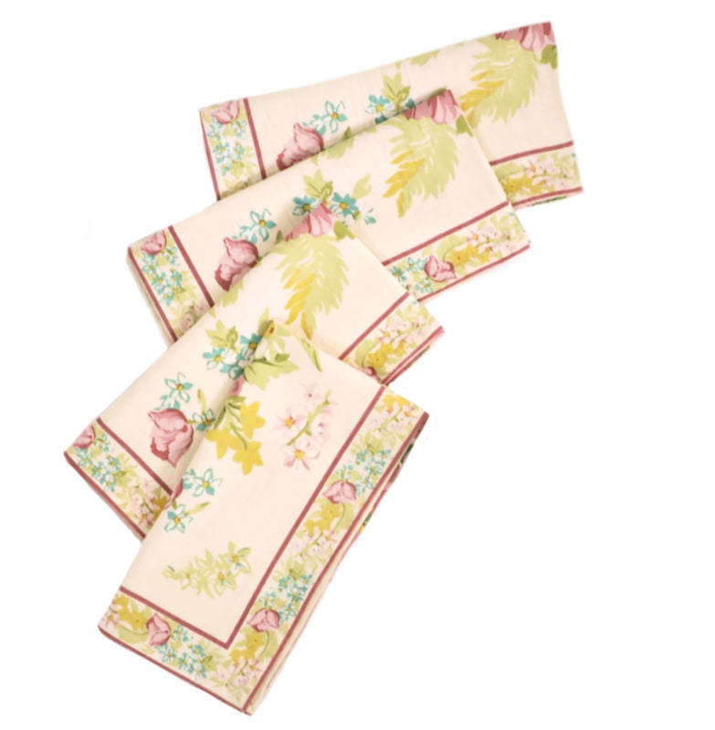 vintage roses pastel napkin set