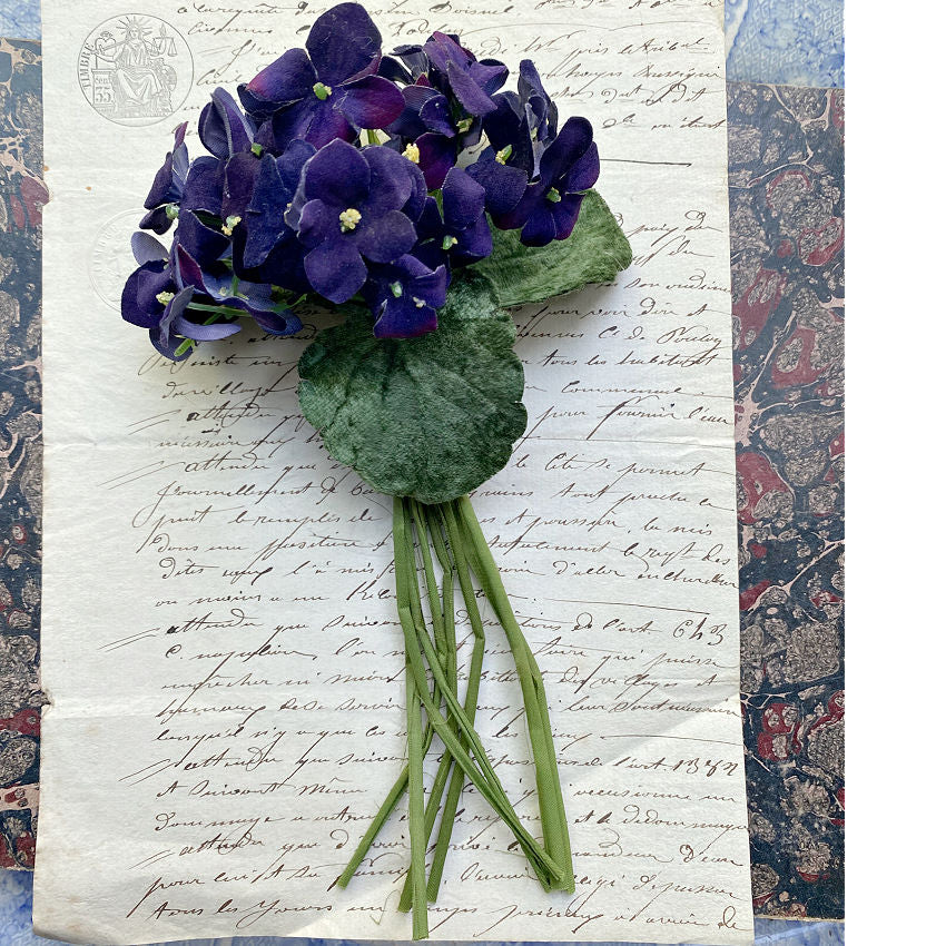 Deep Purple Millinery Violets Bouquet