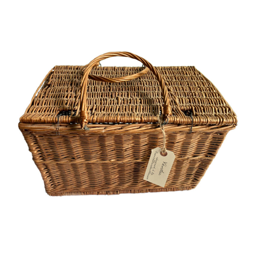 antique French storage basket rustic elegance