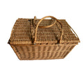 antique French willow market basket with lid