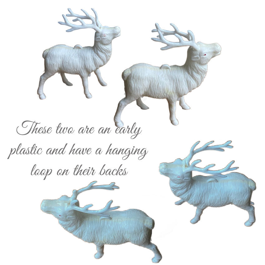 Vintage Celluloid and Plastic Reindeer Set of 3