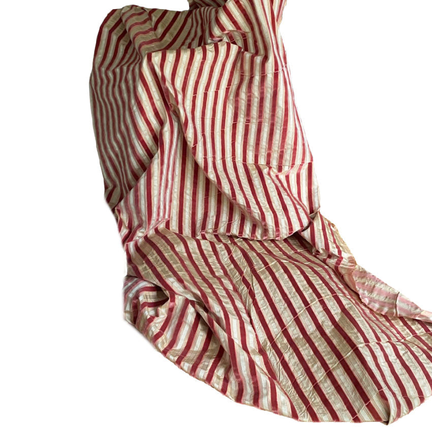 Scalamandré luxury fabric detail with velvet stripe