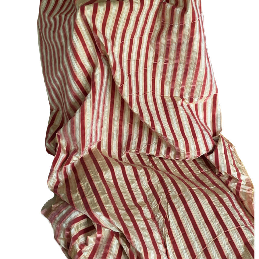 Vintage Scalamandré silk velvet shirred stripe fabric