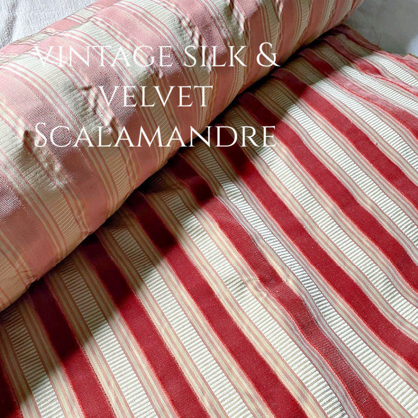 Vintage Scalamandre Silk Velvet Striped Fabric