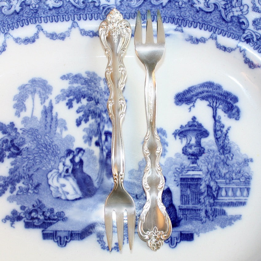 Vintage Silver Plate Appetizer or Oyster Forks Set of 8