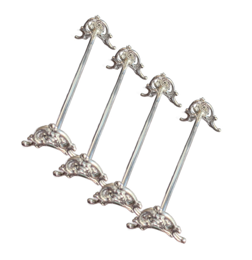 Vintage Silver Plated Knife Rests Set of 4 with Roses