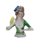Vintage Porcelain German Half Doll with Fan
