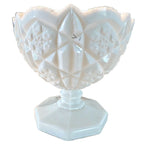 intage milk glass decorative bowl eight sided pedestal base with inclusion shown