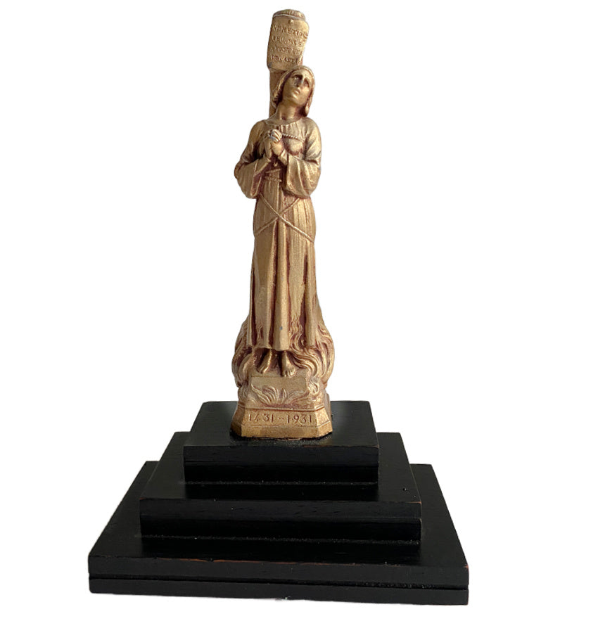 Art Deco Gilded Saint Joan of Arc Figure
