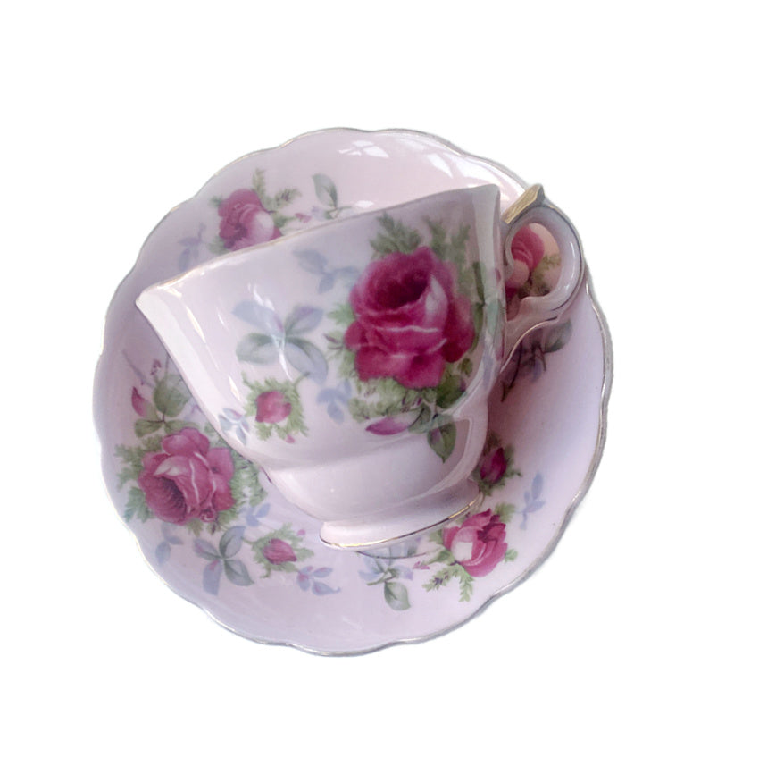 Vintage Soft Pink Rose Tea Cup